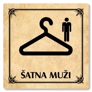 Šatna muži, 148x148mm, pergamen, Nebraska